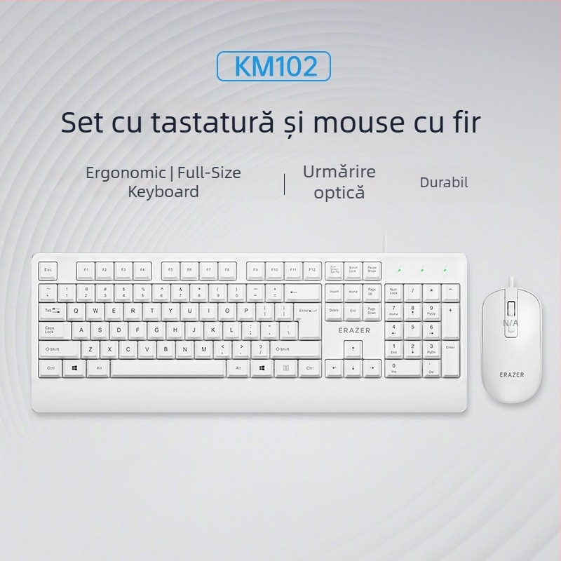 Superpower set tastatură și mouse cu cablu — pachet cabluri, tastatură USB, mouse USB
