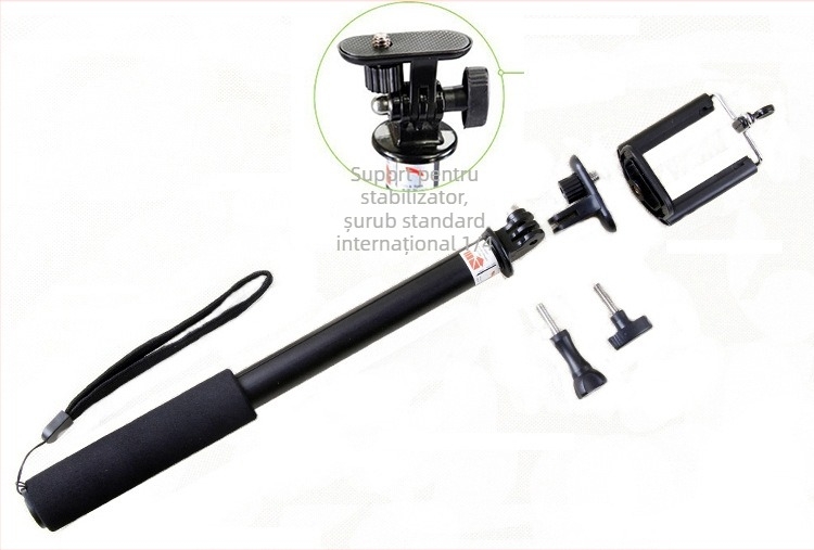 Suport din aliaj de aluminiu pentru selfie sticks – compatibil cu telefoane mobile și camere de acțiune, marcă Keke