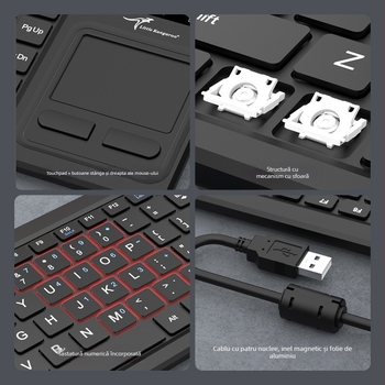 Set tastatură și mouse — tastatură ultra-subțire, 88–98 taste, conectare prin cablu, rezistent la apă, corp din plastic