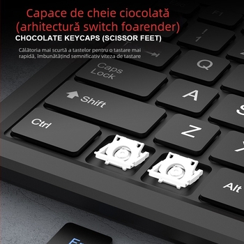 Set tastatură și mouse — tastatură ultra-subțire, 88–98 taste, conectare prin cablu, rezistent la apă, corp din plastic
