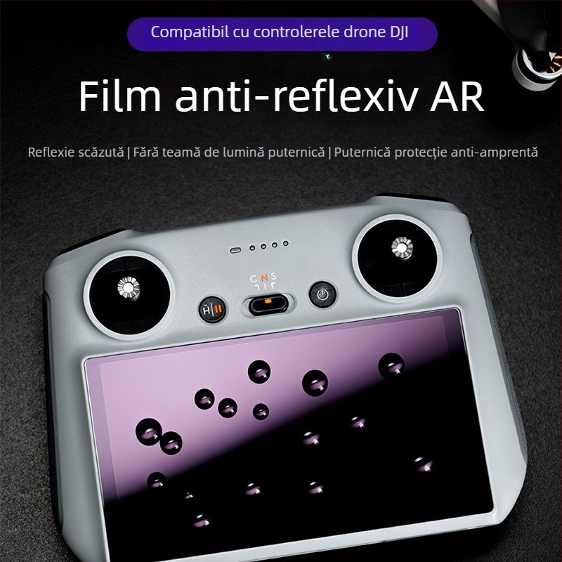 Folie AR pentru ecranul telecomenzii Dji, compatibilă cu RC/RC2/Mini3 Pro/4 Pro | PET, protecție anti-reflexie