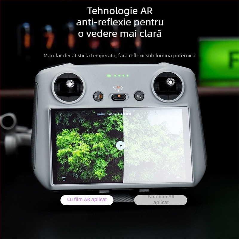 Folie AR pentru ecranul telecomenzii Dji, compatibilă cu RC/RC2/Mini3 Pro/4 Pro | PET, protecție anti-reflexie