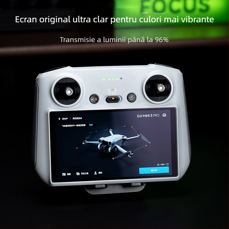 Folie AR pentru ecranul telecomenzii Dji, compatibilă cu RC/RC2/Mini3 Pro/4 Pro | PET, protecție anti-reflexie