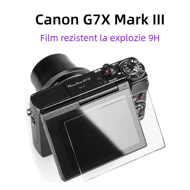 Protector de ecran Privacy Guard pentru Canon G7X Mark III, G9X Mark II și GX7 — membrană PET 9H, prelucrare mecanică, etichetă privată licențiată