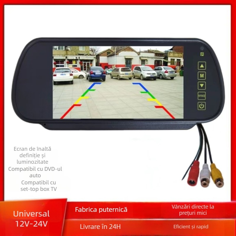 Monitor oglindă retrovizoare pentru mașină – 16:9, 1080p, model Cyl-7m, compatibil cu mașini mici, carcasă din plastic