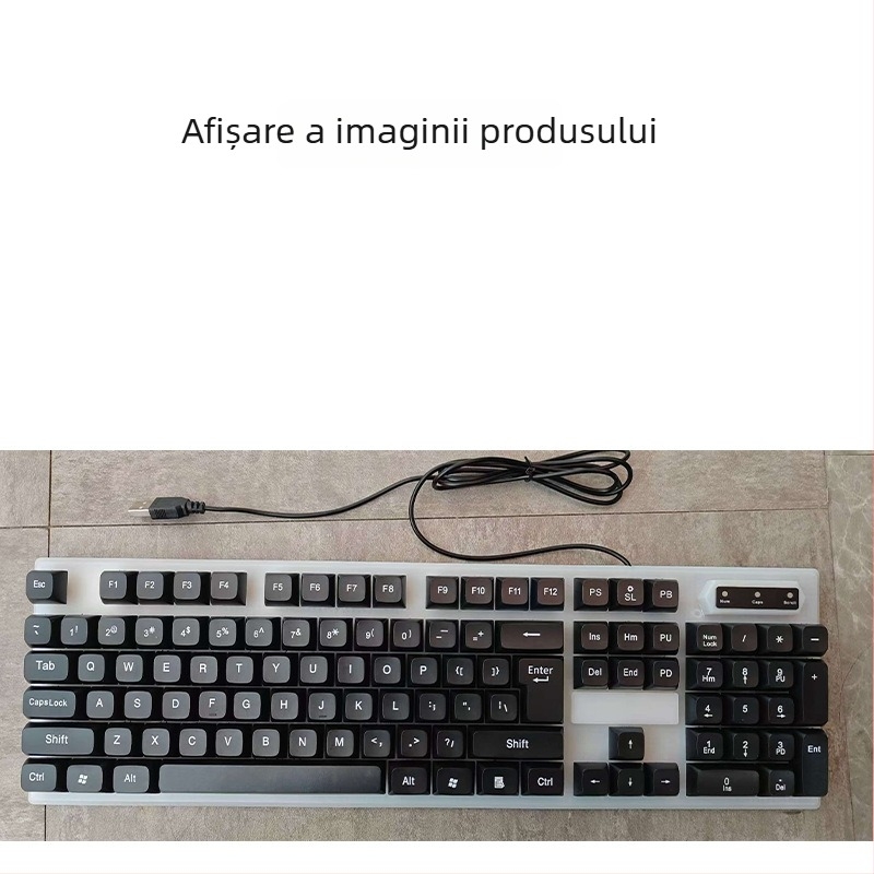 Set tastatură și mouse, USB cablat, peste 98 taste, ABS corp, iluminare monocromă