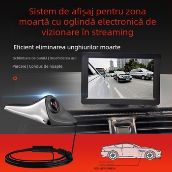 Cameră pentru unghi mort auto, Shark Fin, 1080p, 12V, unghi reglabil 170°, CVBS/AHD