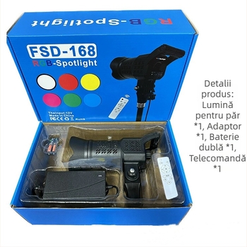 Lumină de umplere pentru fotografie pentru transmisiuni live, 36W, 12V, model FSD-168, control de la distanță