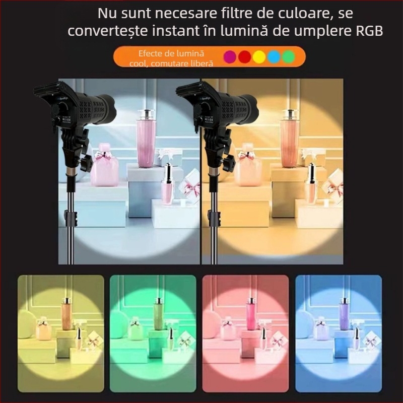 Lumină de umplere pentru fotografie pentru transmisiuni live, 36W, 12V, model FSD-168, control de la distanță