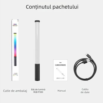 Lumină de fill RGB portabilă pentru portrete în aer liber (LED RGB; baterie încorporată; putere <10 W; tensiune 5 V; temperatură de culoare 2500–9900 K)