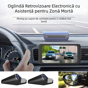 Oglindă retrovizoare cu obiectiv dublu - înregistrare 1080p, unghi de vizualizare 120°, Wi‑Fi, fără ecran, TF card până la 256GB