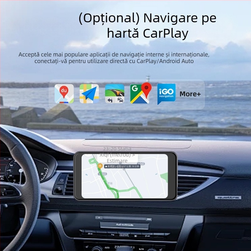 Oglindă retrovizoare cu obiectiv dublu - înregistrare 1080p, unghi de vizualizare 120°, Wi‑Fi, fără ecran, TF card până la 256GB