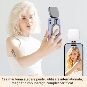 F-662 Lumină LED Magnetică pentru Telefon – 2W, 5V/1A, Pliabilă, Manuală, Pentru Streaming Live
