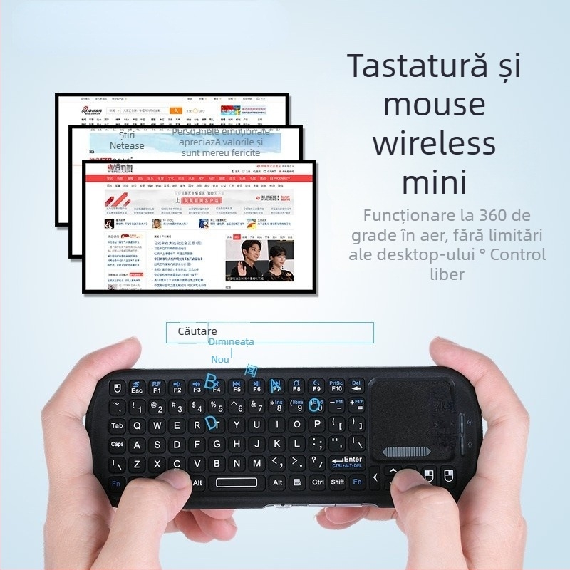 ESYNC KP-19S Set tastatură și mouse wireless – Bluetooth, ergonomic cu iluminare, pentru notebook și birou