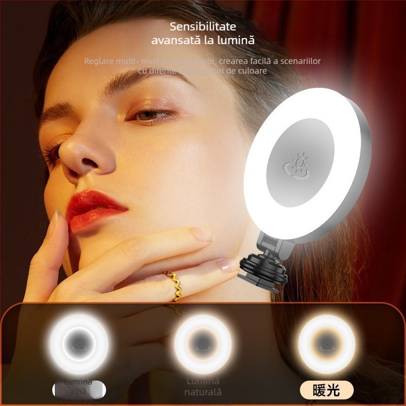 Lumină LED de umplere pentru streaming pe telefon; model D07; putere <10W; tensiune 3,7V; portabil