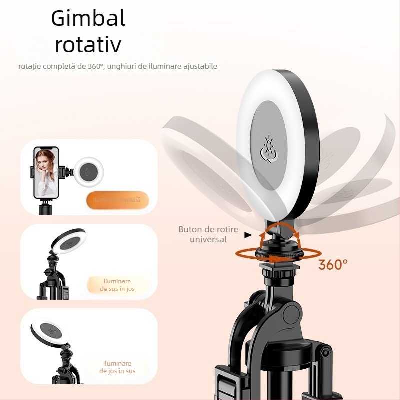 Lumină LED de umplere pentru streaming pe telefon; model D07; putere <10W; tensiune 3,7V; portabil