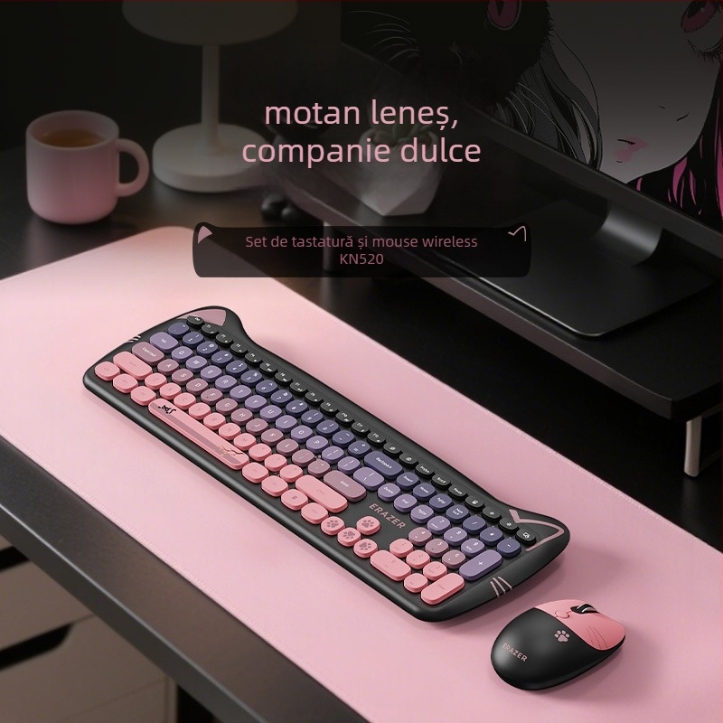 KN520 Set fără fir tastatură și mouse — conectivitate Bluetooth și 2.4G, tastatură Bluetooth, mouse Bluetooth, DPI 4000, design ergonomic