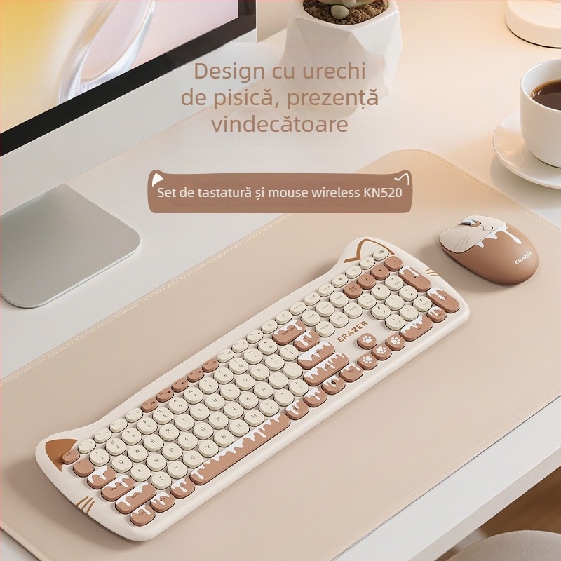 KN520 Set fără fir tastatură și mouse — conectivitate Bluetooth și 2.4G, tastatură Bluetooth, mouse Bluetooth, DPI 4000, design ergonomic