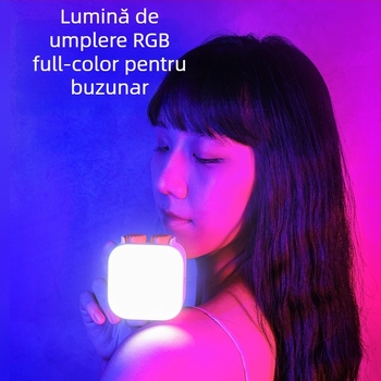 Lumină de fill pentru fotografie pe telefon cu RGB, 6W, 5V, reglaj multiparametric, procesare personalizabilă