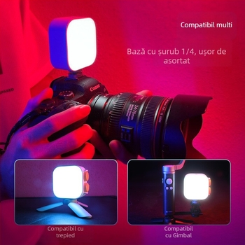 Lumină de fill pentru fotografie pe telefon cu RGB, 6W, 5V, reglaj multiparametric, procesare personalizabilă