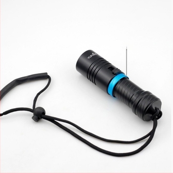 Lampa LED pentru scufundări L2, aliaj de aluminiu, rază 200–500 m, baterie 26650, multifuncțional