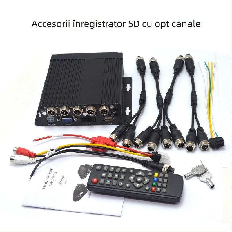 Camera auto DVR 1080p cu card SD, unghi de vedere de 120°, înregistrare de 32 ore, suport până la 128 GB, montaj sub panoul de bord