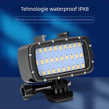 Lumină subacvatică LED cu 30 de LED-uri pentru GoPro — Lumină de umplere impermeabilă pentru fotografie profesională