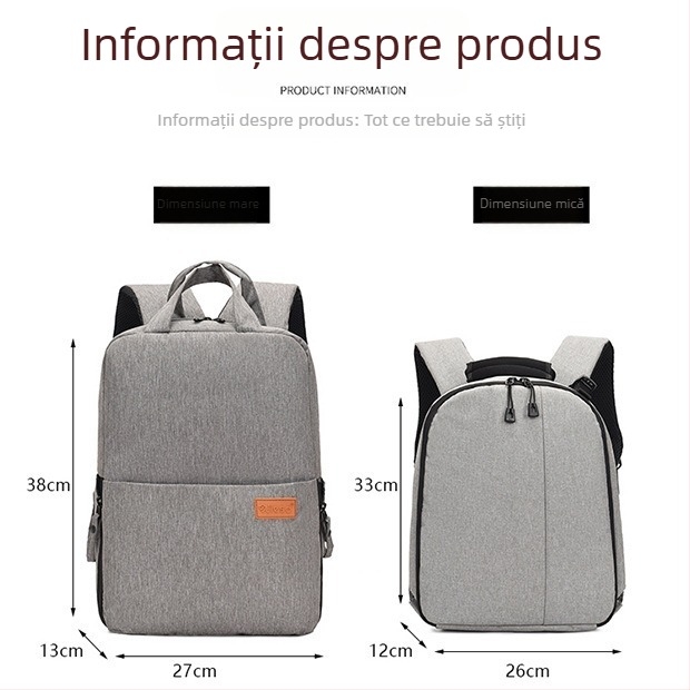 Rucsac pentru cameră SLR, material nylon, Jieshi Shield; respirabil, impermeabil, rezistent la uzură, anti-furt, reducere încărcare, căptușeală din nylon; pentru camera SLR