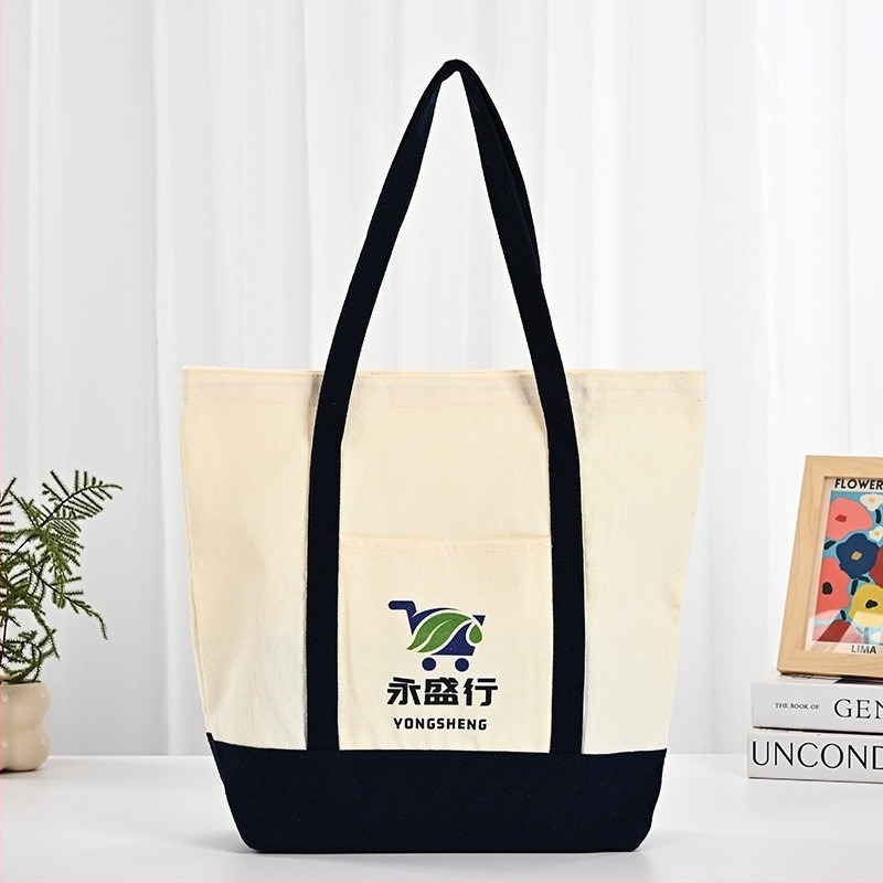 Geantă de pânză patchwork personalizată cu imprimare de logo, imprimare UV digitală sau serigrafie