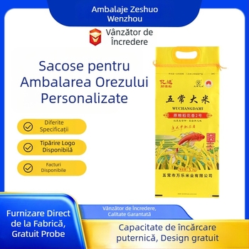 Sac de ambalare orez țesut manual, cu hârtie Kraft, laminare și folie interioară, imprimare color, model șarpe, Dongze