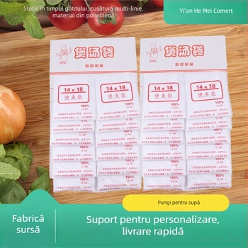 Sac de supă din material nețesut, de unică folosință, cu filtru – logo tipărit, serigrafie, aprovizionare personalizabilă, variante de materiale nețesute disponibile