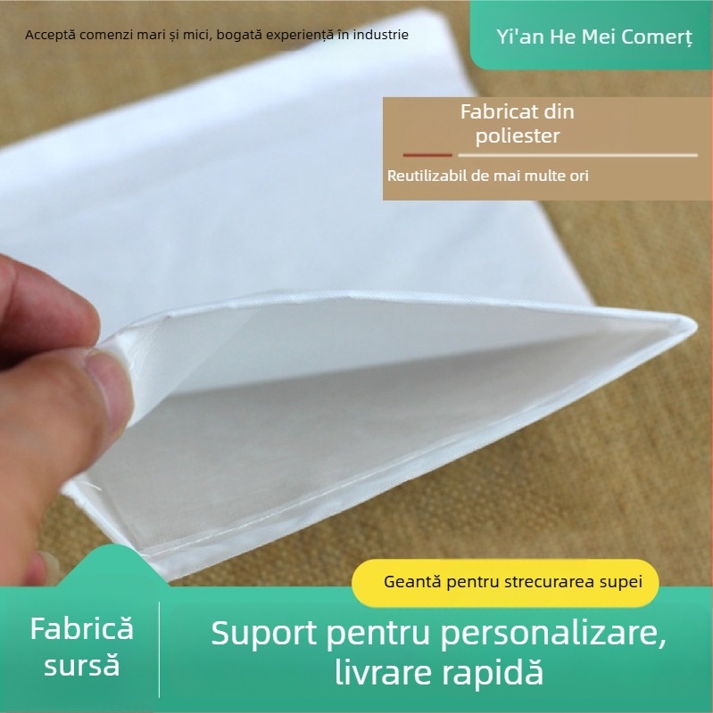 Sac de supă din material nețesut, de unică folosință, cu filtru – logo tipărit, serigrafie, aprovizionare personalizabilă, variante de materiale nețesute disponibile