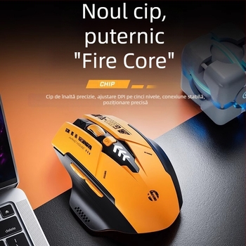 Mouse wireless cu Bluetooth și 2.4GHz, 1500 DPI, 2 butoane, 1 rotiță de defilare