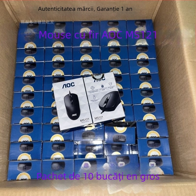Mouse de birou cu fir USB, 1000 DPI, 4 butoane, ergonomic, compatibil cu laptopul