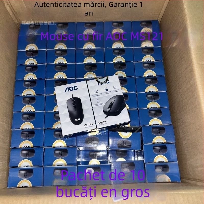 Mouse de birou cu fir USB, 1000 DPI, 4 butoane, ergonomic, compatibil cu laptopul