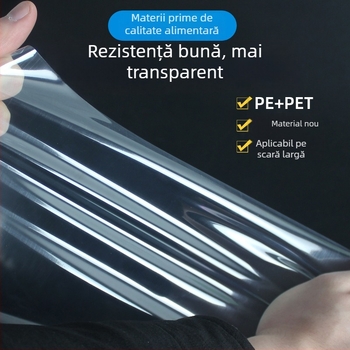 Pungă de vid din nailon compozit, transparentă, pentru alimente, cu extragere aer și sigilare lucioasă