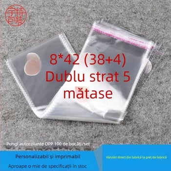Pungi sigilate autocolante, duble, din plastic transparent, grosime 0,05 mm, logo imprimat, pentru depozitare lenjerie de pat