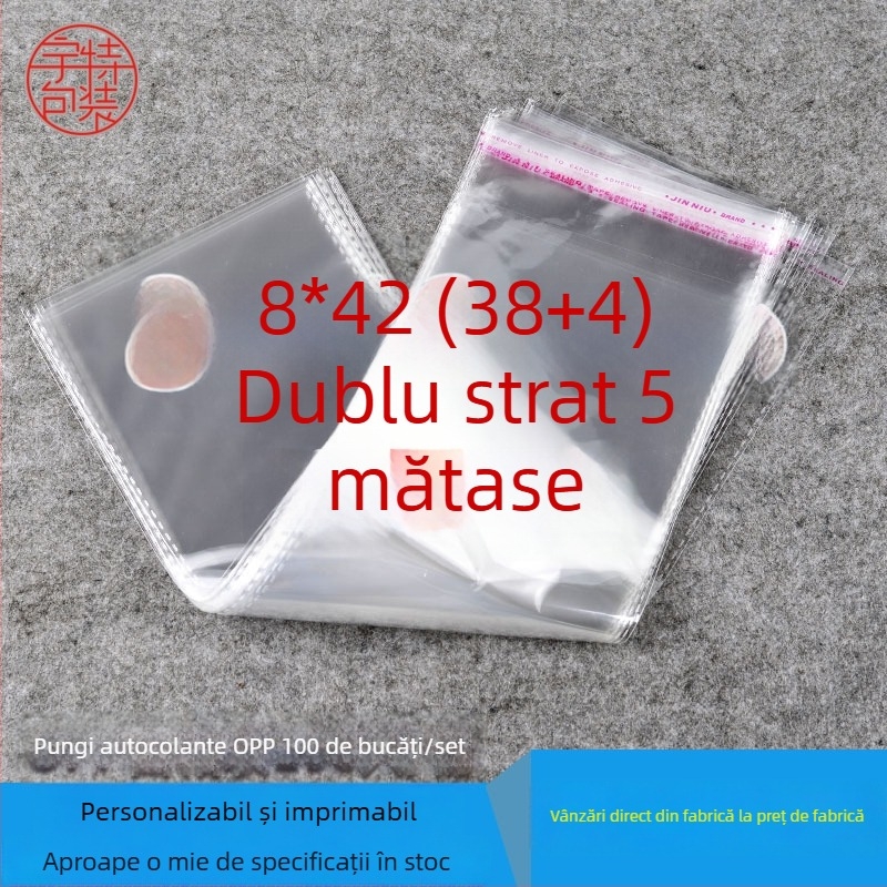 Pungi sigilate autocolante, duble, din plastic transparent, grosime 0,05 mm, logo imprimat, pentru depozitare lenjerie de pat