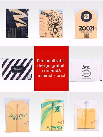 Pungă cu fermoar pentru haine, transparentă mată pentru depozitare, sigilabilă, îngroșată, personalizabilă prin imprimare