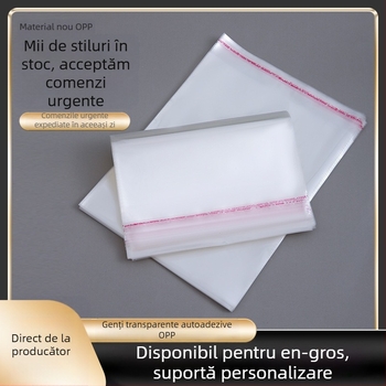 Sac OPP autoadeziv triunghiular, pungă de ambalaj transparent imprimată, personalizabilă