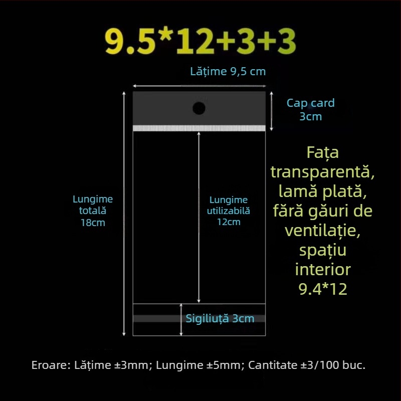 Sac OPP autoadeziv triunghiular, pungă de ambalaj transparent imprimată, personalizabilă
