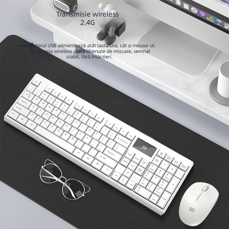 Set tastatură și mouse wireless, model 1300, Fox, interfețe USB pentru tastatură și mouse