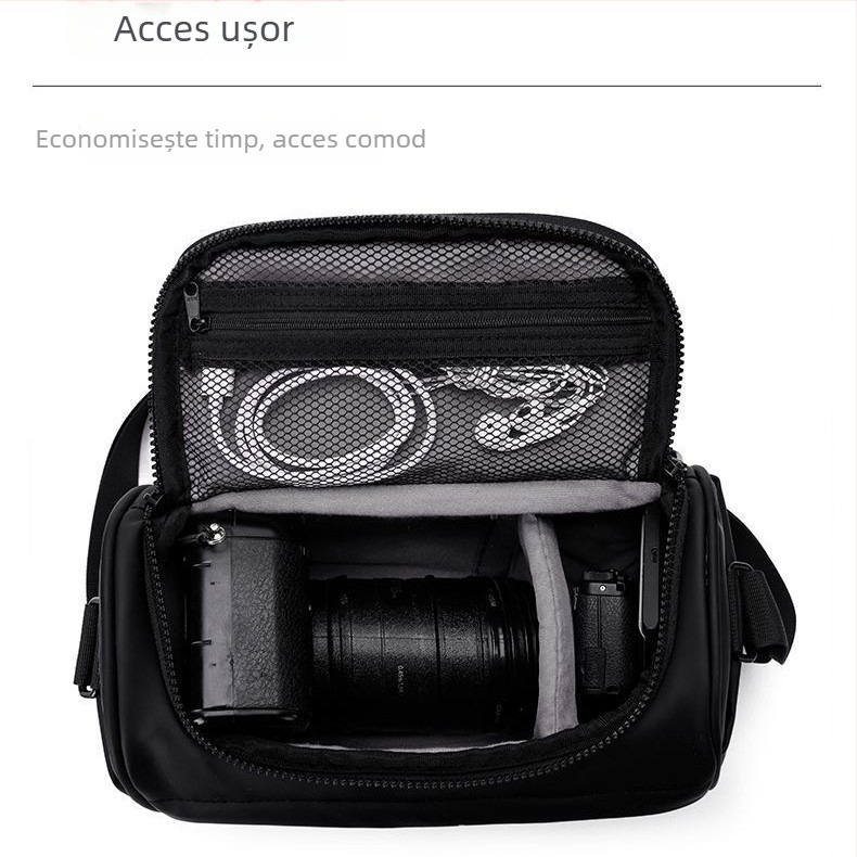 Geantă pentru cameră - impermeabilă, rezistentă la uzură, reduce sarcina; PU material; pentru camere DSLR și Mirrorless; Geantă de umăr pentru călătorii; Curea de umăr curbată; Vara 2025