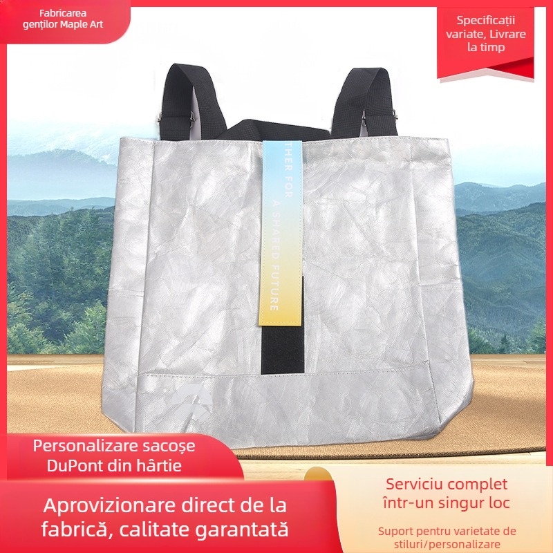 Geantă Tote din hârtie DuPont cu imprimare UV a logo-ului, cadou