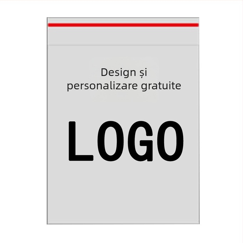 Geantă autoadezivă pentru haine – pungă transparentă din plastic pentru ambalarea tricourilor, cu logo imprimat, 100% material nou