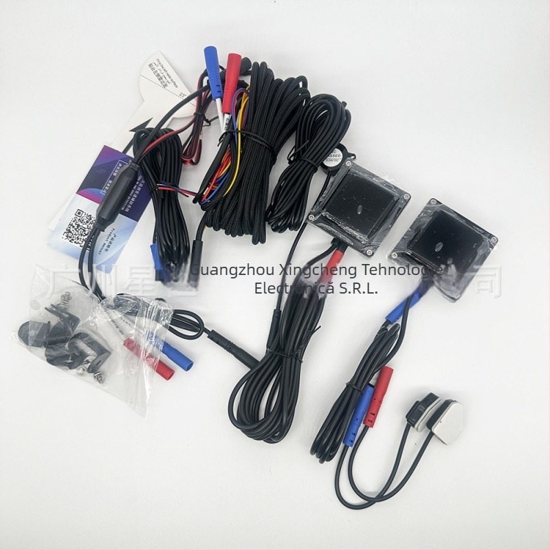 Car View A3S Sistem de monitorizare a unghiurilor moarte cu microunde 2.4GHz, avertizare LED, rază 8–12 m, 12V alimentare, 2 senzori