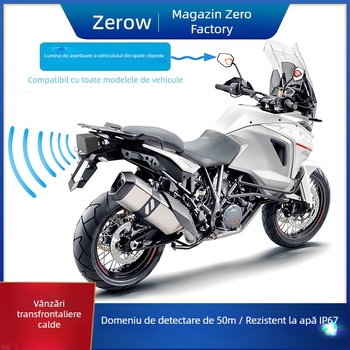 Zero Row MT-05 Monitor pentru unghiuri moarte la motociclete — radar mmWave de 77 GHz, detecție până la 50 m, alimentare 12V, radar sonor pentru mers înapoi