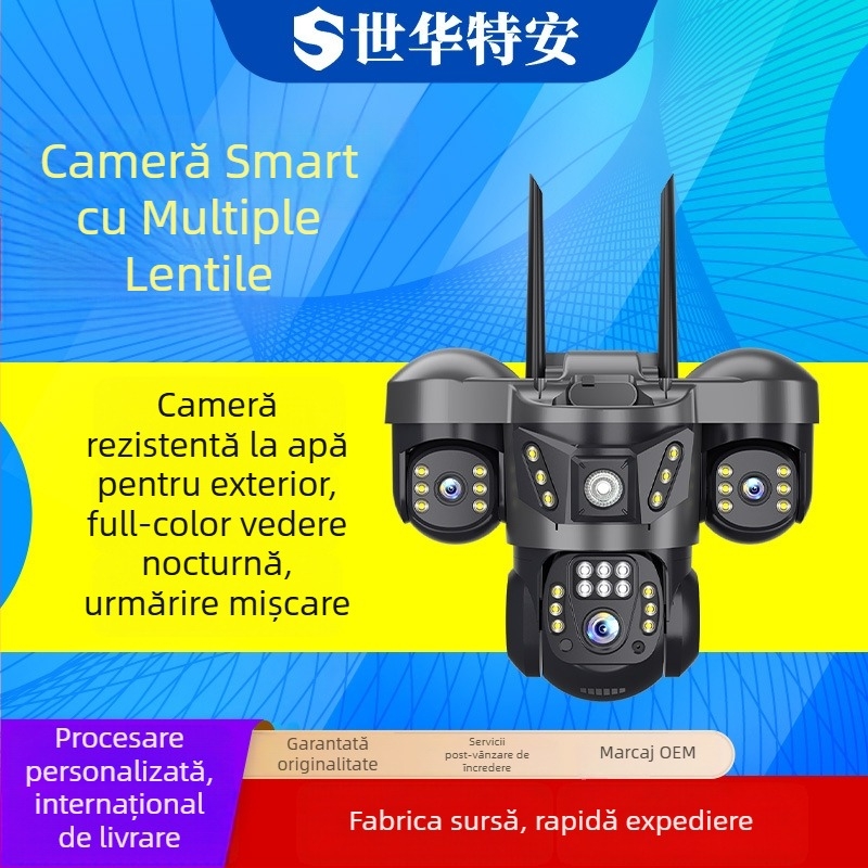 PTZ Cameră de supraveghere, utilizare indoor, rotire orizontală 325°, rotire verticală 90°, viteză orizontală 20°/s, viteză verticală 0.1–50°/s, carcasă ABS, montaj pe perete