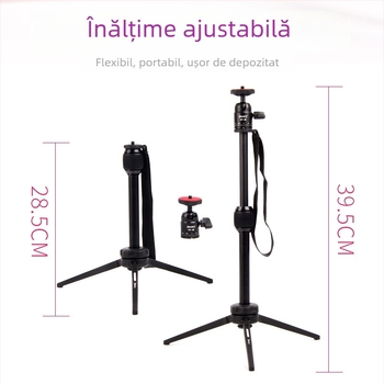Trepied MT-68 din aliaj de aluminiu, 2 secțiuni, cap sferic, capacitate de încărcare 2–5 kg