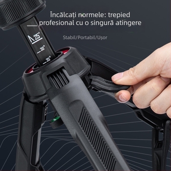 Trepied pentru cameră cu cap cu bila pentru streaming live – design portabil cu 4 secțiuni, capacitate de 2–5 kg, material plastic + metal, placă de eliberare rapidă